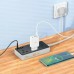 Сетевой фильтр Hoco AC7A 3 гнезда + Type-C (USB-C + 3USB) 1.5м 2,5кВт черный