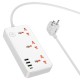 Сетевой фильтр Hoco AC8A 3 гнезда + Type-C (USB-C + 3USB PD30W Fast Charger) 1.5м 2,5кВт белый