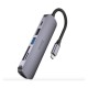 Разветвитель адаптер переходник концентратор Type-C HUB Хаб HOCO HB28 6в1 серый металл