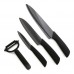 Набор керамических кухонных ножей с овощечисткой HuoHou Ceramic Kitchn Knife Set, HU0010, черный, 4 предмета