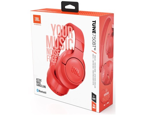 Беспроводные наушники JBL Tune 750BTNC, красный