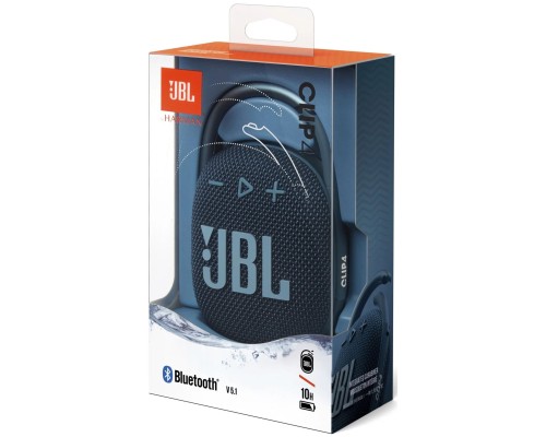 Портативная акустика JBL Clip 4, 5 Вт, синий