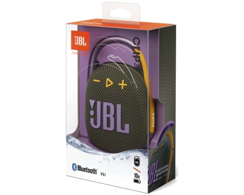 Портативная акустика JBL Clip 4, 5 Вт, зеленый