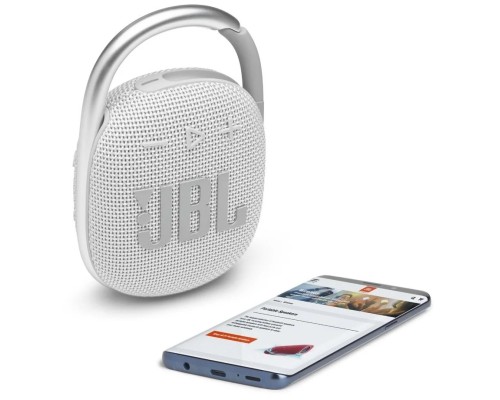 Портативная акустика JBL Clip 4, 5 Вт, белый