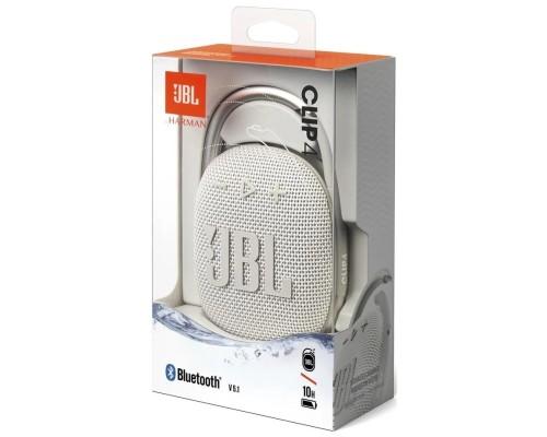 Портативная акустика JBL Clip 4, 5 Вт, белый