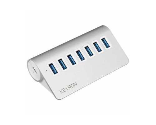 USB-концентратор KEYRON  M3U7-05, разъемов: 7, серебристый
