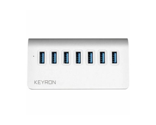 USB-концентратор KEYRON  M3U7-05, разъемов: 7, серебристый