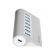 USB-концентратор KEYRON  M3U7-05, разъемов: 7, серебристый