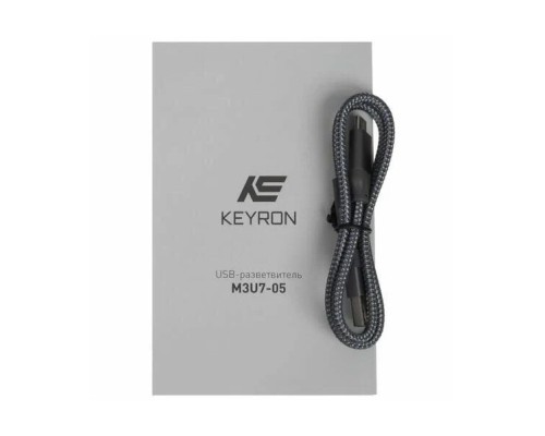 USB-концентратор KEYRON  M3U7-05, разъемов: 7, серебристый