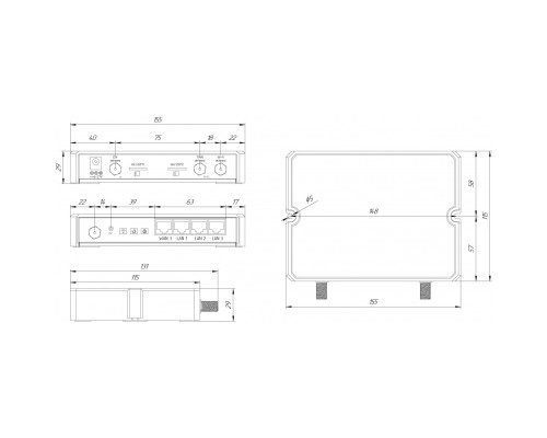 Роутер Kroks под 2 сим-карты Rt-Cse e6 со встроенным m-PCI модемом Quectel LTE cat.6 (Крокс)