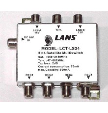 Мультисвитч LANS LCT-LS34 3x4 радиальный активный