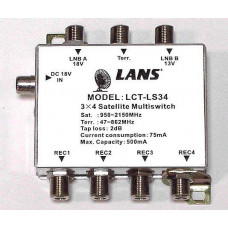 Мультисвитч LANS LCT-LS34 3x4 радиальный активный