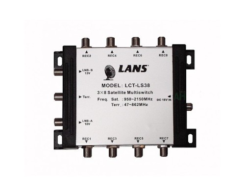 Мультисвитч LANS LCT-LS38 3x8 радиальный активный