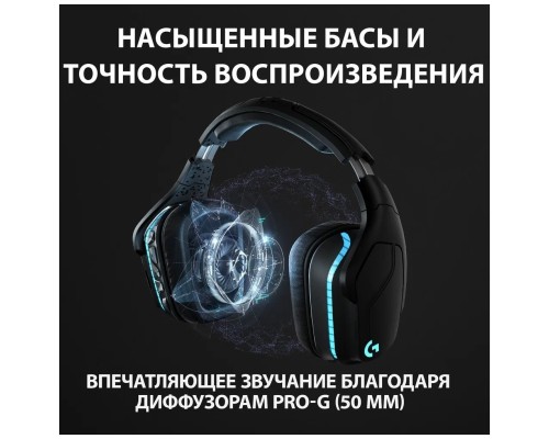 Беспроводная компьютерная игровая гарнитура Logitech G G935, черный (7.1 Lightsync Retail)