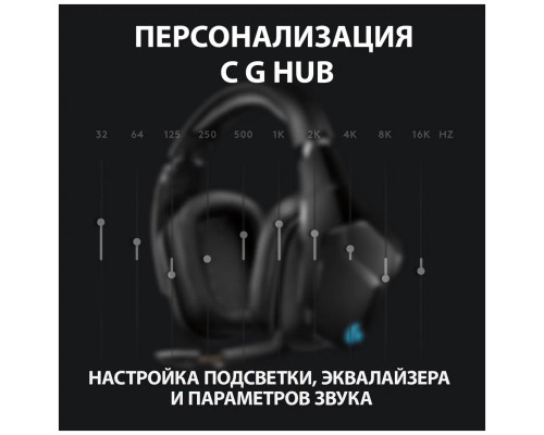 Беспроводная компьютерная игровая гарнитура Logitech G G935, черный (7.1 Lightsync Retail)