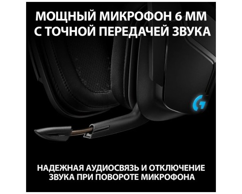 Беспроводная компьютерная игровая гарнитура Logitech G G935, черный (7.1 Lightsync Retail)