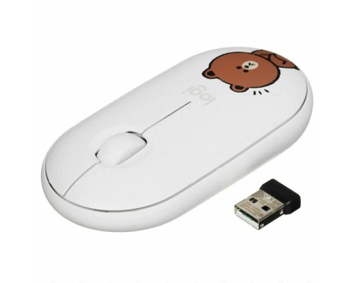 Беспроводная компактная мышь Logitech Pebble M350 Line Friends Brown (910-005781)