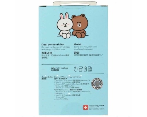 Беспроводная компактная мышь Logitech Pebble M350 Line Friends Brown (910-005781)