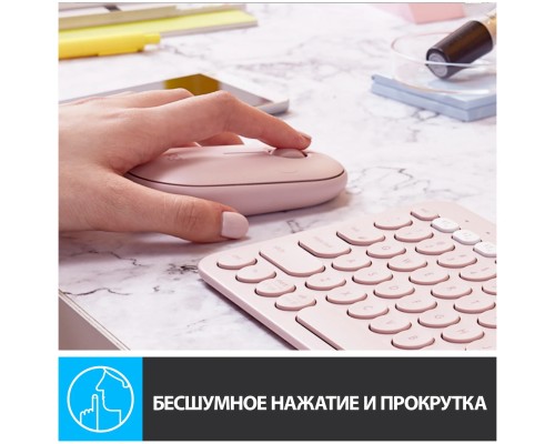 Беспроводная компактная мышь Logitech Pebble M350 Rose (910-005717)