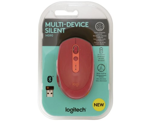 Беспроводная мышь Logitech M590 Multi-Device Silent, красный (910-005199)