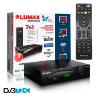 Lumax DV-3208HD DVB-T/T2/C Цифровой эфирный кабельный приемник с обучаемым пультом ДУ