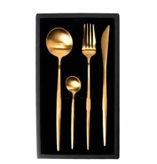 Набор столовых приборов Xiaomi Maison Maxx Stainless Steel Modern Flatware Set, золото