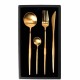 Набор столовых приборов Xiaomi Maison Maxx Stainless Steel Modern Flatware Set, золото