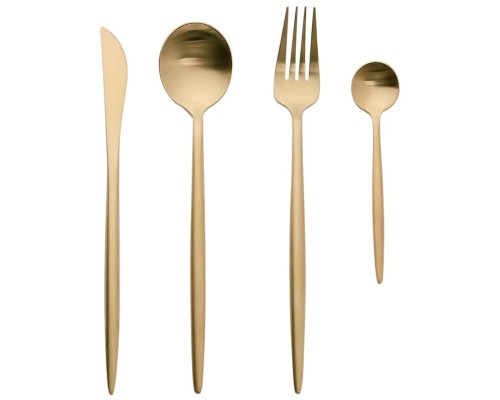 Набор столовых приборов Xiaomi Maison Maxx Stainless Steel Modern Flatware Set, золото
