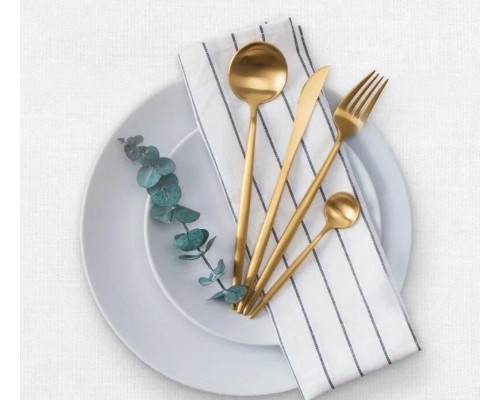 Набор столовых приборов Xiaomi Maison Maxx Stainless Steel Modern Flatware Set, золото