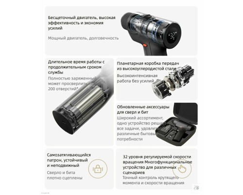 Аккумуляторная бесщеточная дрель-шуруповерт Xiaomi Mijia Electric Smart Drill MJWSZNJYDZ002QW