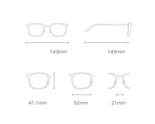 Компьютерные защитные очки Xiaomi Mijia Anti-Blue Light Glasses (HMJ03RM) черные