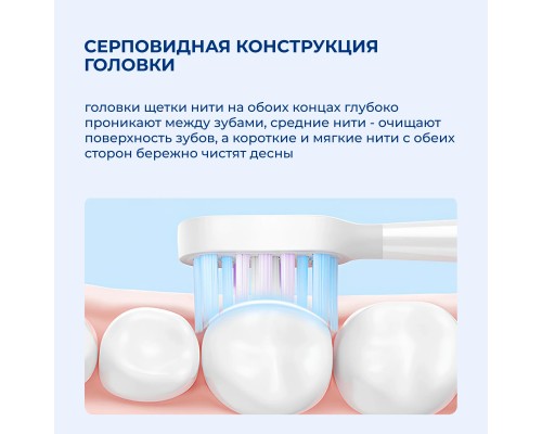 Насадки Xiaomi Mijia MBS307 для электрической зубной щетки T501/T501C 2шт, белые