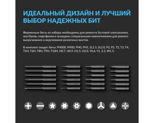 Аккумуляторная отвертка Xiaomi Mijia Electric Screwdriver 24 in 1 (MJDDLSD003QW) черный