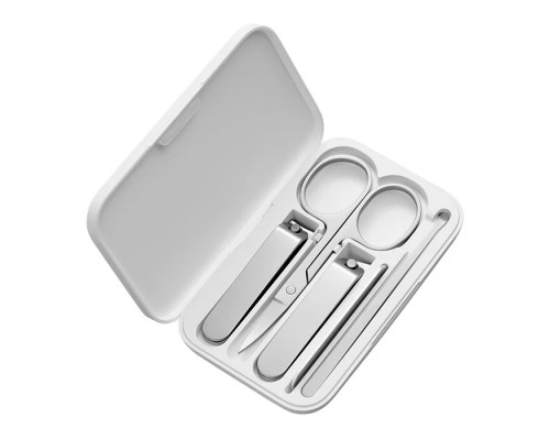 Маникюрный Набор Xiaomi Mijia Nail Clipper Five Piece Set, белый/серебристый, 5 предметов