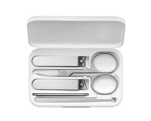 Маникюрный Набор Xiaomi Mijia Nail Clipper Five Piece Set, белый/серебристый, 5 предметов