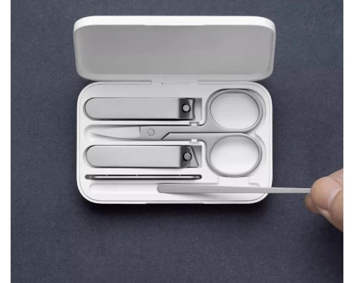 Маникюрный Набор Xiaomi Mijia Nail Clipper Five Piece Set, белый/серебристый, 5 предметов