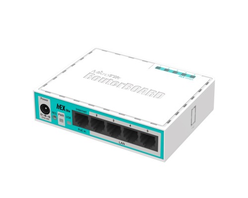 Маршрутизатор MikroTik hEX lite RB750r2, 5х10/100 Мбит/с, белый
