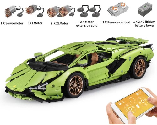 Конструктор Mould King 13057S+D Lamborghini Sian FKP 37 с ДУ и моторизацией