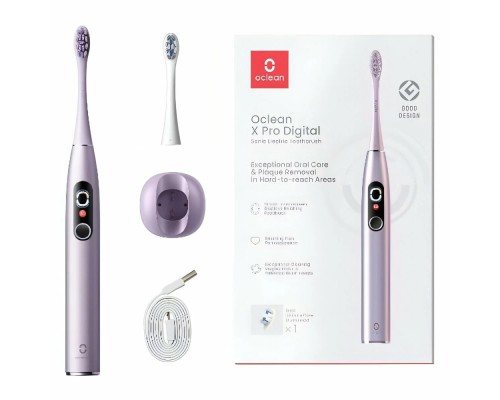 Электрическая зубная щетка Oclean X Pro Didital (Y2076), 2 насадки, фиолетовый