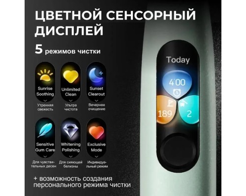Электрическая зубная щетка Oclean X Ultra, 2 насадки, wi-fi и bluetooth, черный