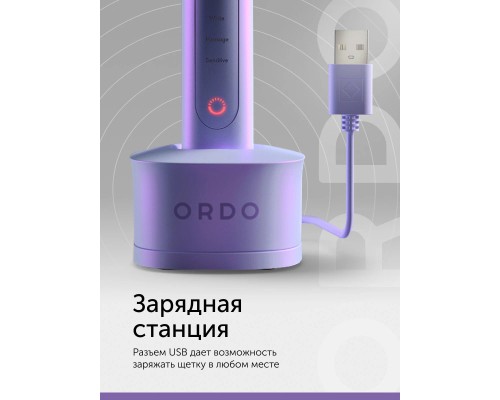 Электрическая зубная щетка ORDO Sonic+, фиолетовая