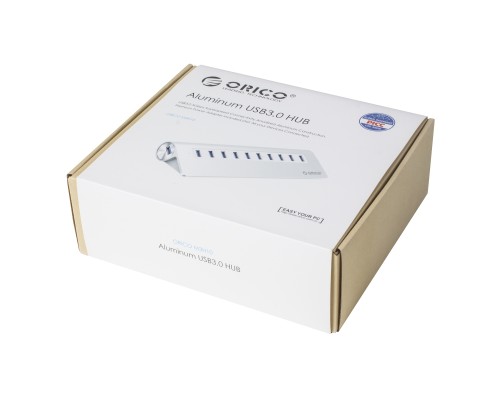 USB-концентратор ORICO M3H10, разъемов: 10, серебристый