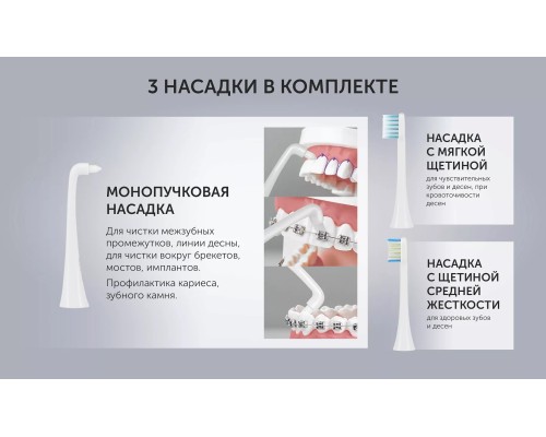 Электрическая зубная щетка POLARIS PETB 0220T, 5 режимов, белая, дорожный футляр