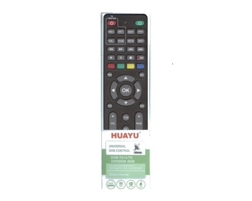 Пульт ДУ HUAYU DVB-T2+3-TV универсальный для DVB-T2/C приемников, приставок, ресиверов (Version 2020)