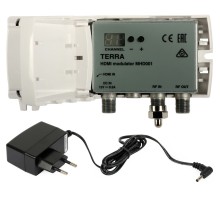 ТВ модулятор Terra "MHD001", HDMI в DVB-T, разрешение 1080P, c Б/П, белый