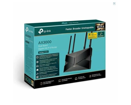 Двухдиапазонный гигабитный роутер Wi‑Fi AX3000 TP-LINK Archer AX53 с поддержкой Mesh, черный
