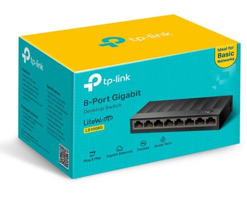 Коммутатор TP-LINK LS1008G неуправляемый 8 портов 10/100/1000Мбит/с
