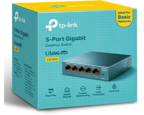 Коммутатор TP-LINK LS105G 5 портов 10/100/1000Мбит/с