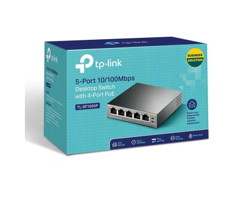 Коммутатор TP-LINK TL-SF1005P неуправляемый 5 портов 10/100Мбит/с PoE