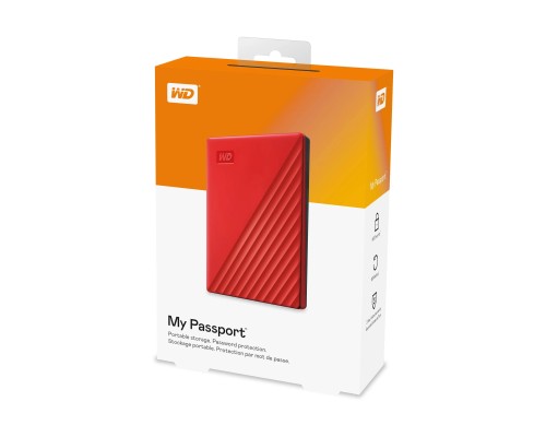 Внешний жесткий диск HDD Western Digital My Passport 2,5" 2TB USB 3.2 Gen.1 WDBYVG0020BRD-WESN (Красный)